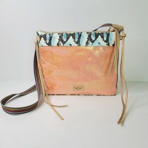 Consuela Downtown Carmen Orange Blue Snakeskin Crossbody Bag